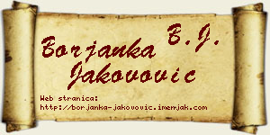 Borjanka Jakovović vizit kartica